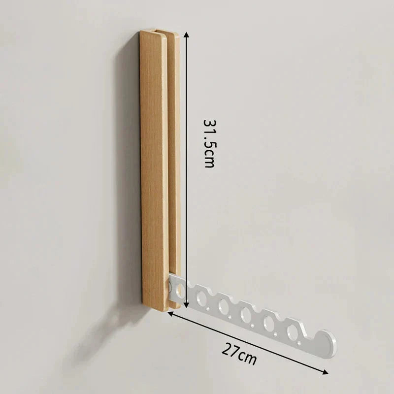 Foldable Wall-Mounted Clothes Rack, Space-Saving Hanging Storage