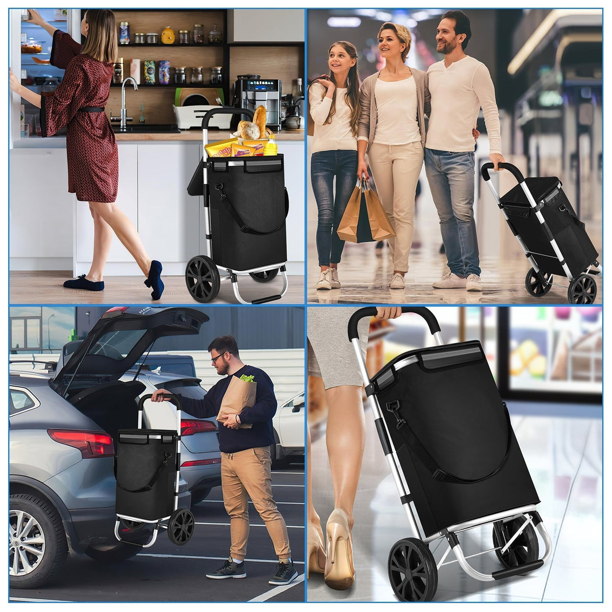 Folding 40-Litre Shopping Trolley