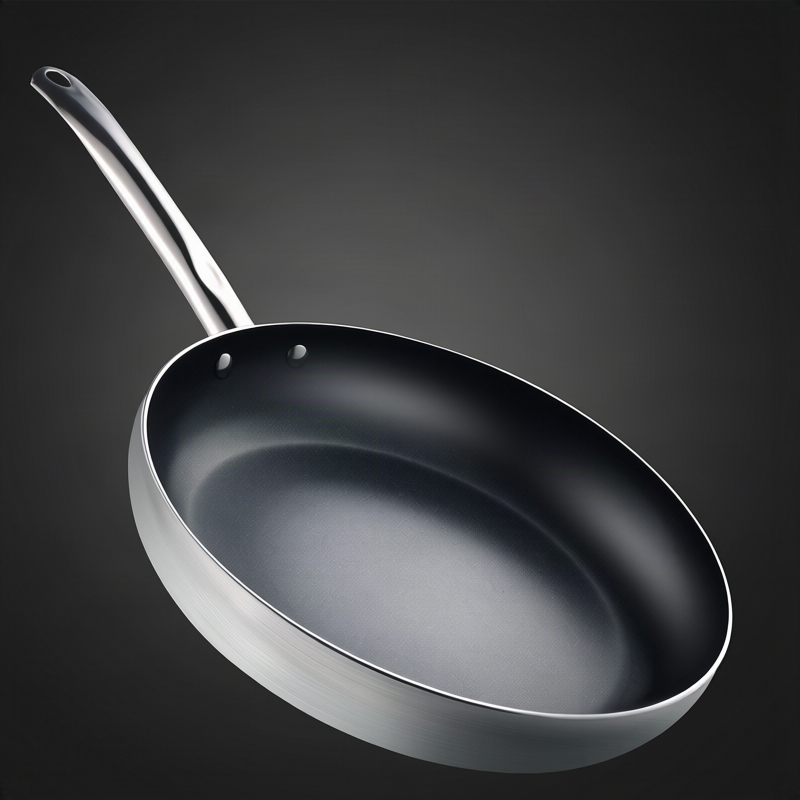 Frying Pan with Glass Lid and Cast Iron Base