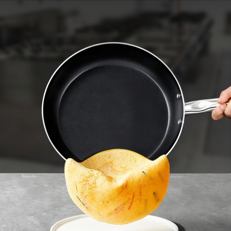 Frying Pan with Glass Lid and Cast Iron Base