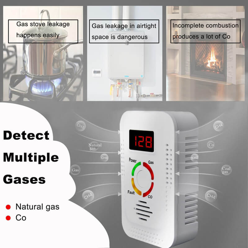 Gas Leak and Carbon Monoxide Detector Alarm for Home
