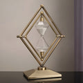 Geometric Metal Frame Hourglass – Meditation Timer with White Sand