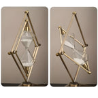 Geometric Metal Frame Hourglass – Meditation Timer with White Sand