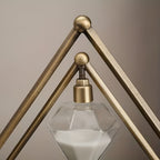 Geometric Metal Frame Hourglass – Meditation Timer with White Sand