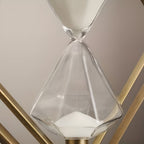 Geometric Metal Frame Hourglass – Meditation Timer with White Sand