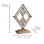 Geometric Metal Frame Hourglass – Meditation Timer with White Sand