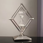 Geometric Metal Frame Hourglass – Meditation Timer with White Sand