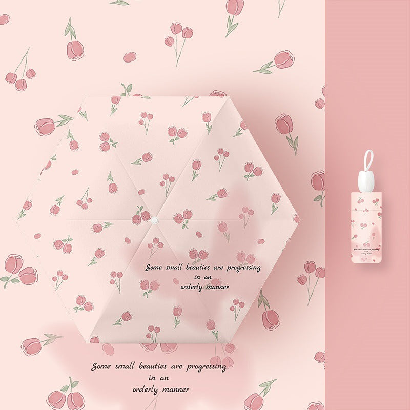 Girls' Folding Umbrella with Fun Rabbit Design