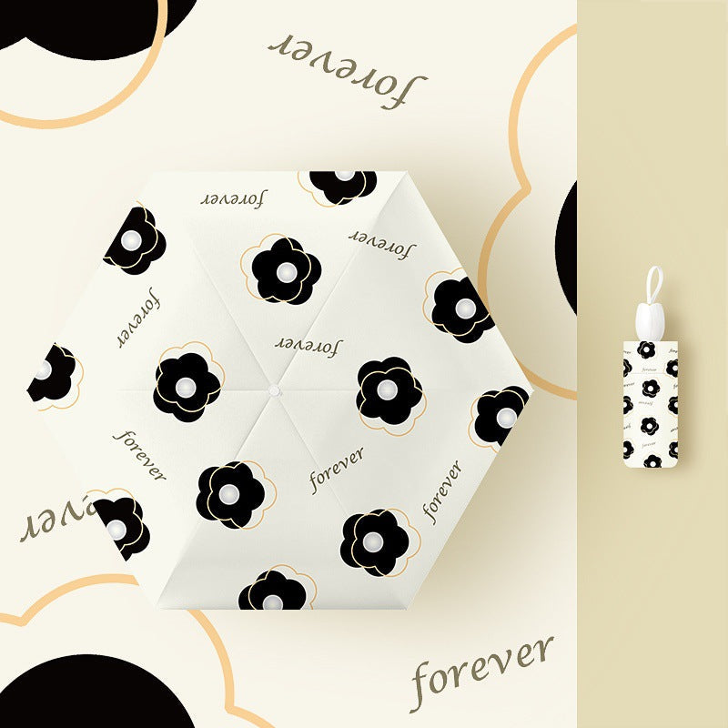 Girls' Folding Umbrella with Fun Rabbit Design
