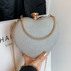 Glamorous Heart-Shaped Evening Clutch