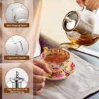 Glass Teapot with Removable Infuser | 1 Litre Borosilicate Glass, Non-Drip Spout | Blooming & Loose Leaf Tea Brewer