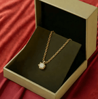 Gold-plated 925 silver necklace with round zirconia pendant