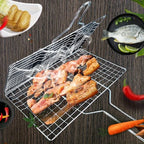 Grillaro Foldable BBQ Basket – Non-Stick Stainless Steel Grill Basket for Meat & Vegetables