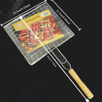 Grillaro Foldable BBQ Basket – Non-Stick Stainless Steel Grill Basket for Meat & Vegetables