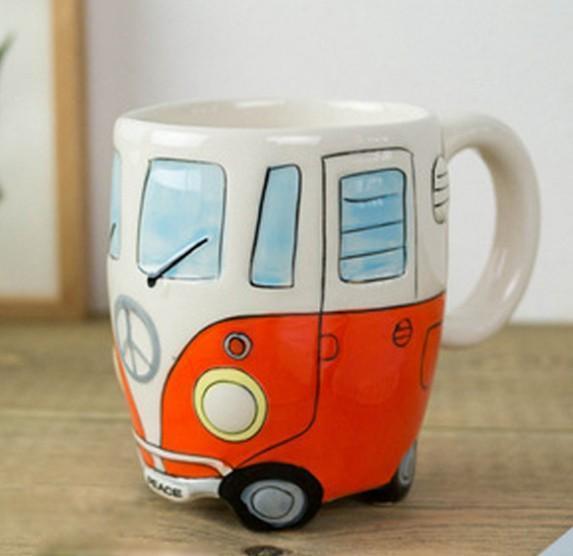 GroovyCup Camperbus Mug – Retro Ceramic Coffee Mug 330ml