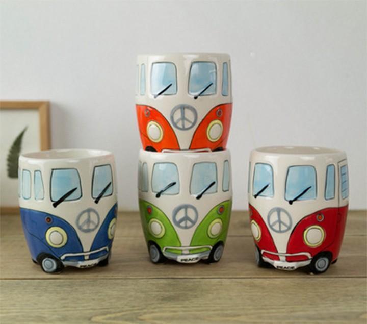 GroovyCup Camperbus Mug – Retro Ceramic Coffee Mug 330ml