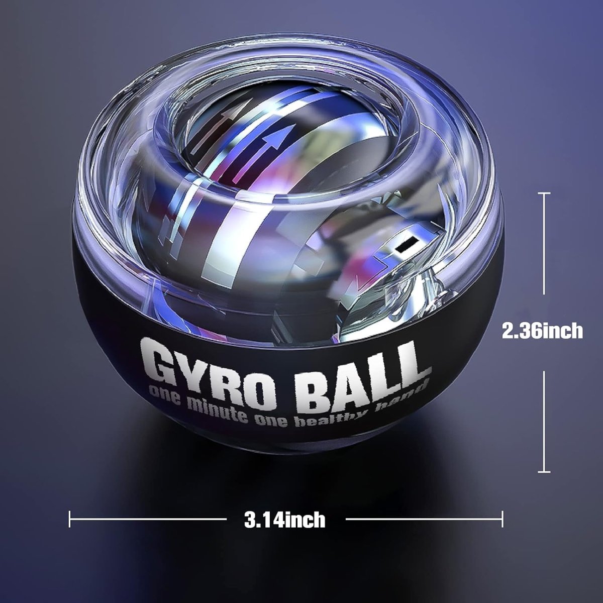 Gyropower Self-Starting Forearm Trainer – Gyroscopic Hand Exerciser for Grip Strength and Wrist Training