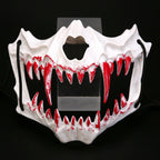 Half-Face Mask with Flashing Vampire Teeth and Adjustable Rubber Band