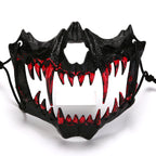 Half-Face Mask with Flashing Vampire Teeth and Adjustable Rubber Band