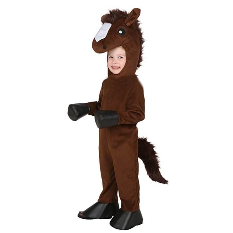 Halloween children's fancy dress costume plush animal with hood and hand covers