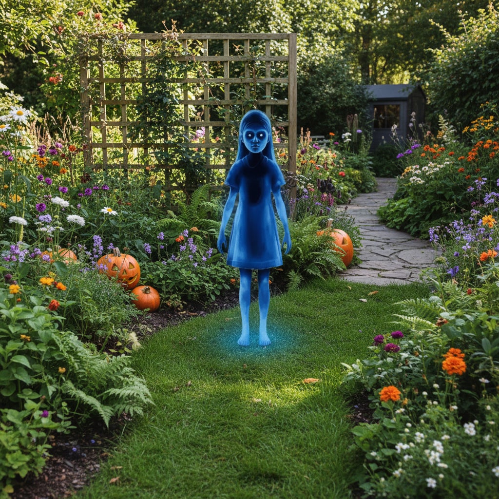 Halloween Glowing Ghost Garden Decoration with LED Eyes and Motion Sensor