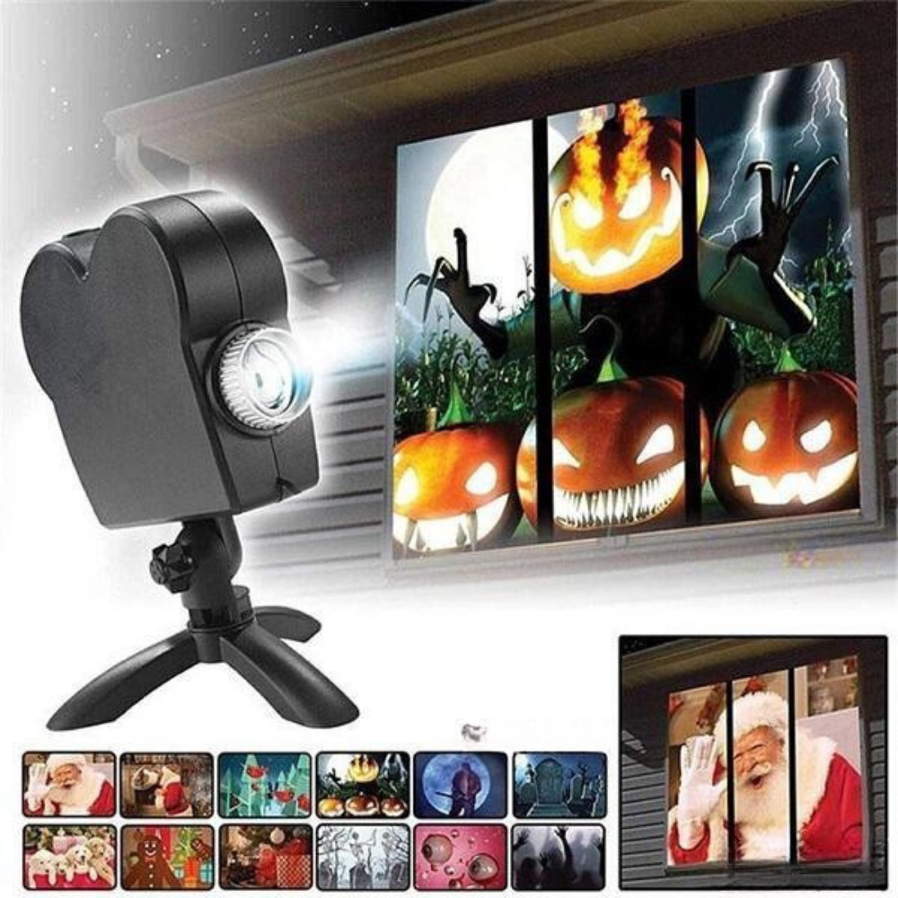 Halloween Projector | Windows & Indoors | 12 Films Included | Easy Setup