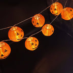 Halloween Pumpkin Lantern String Lights Outdoor Waterproof LED Decorative Jack-O-Lantern Light String for Porch Yard and