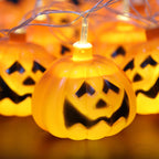 Halloween Pumpkin LED String Light Festive Carved Pumpkin Lanterns Plastic Decorative Lamp String for Party Garden and D