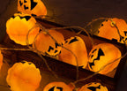 Halloween Pumpkin LED String Light Festive Carved Pumpkin Lanterns Plastic Decorative Lamp String for Party Garden and D
