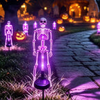 Halloween Skeleton Solar Stake Light Waterproof LED Outdoor Ground Skeleton Lamp Plastic Landscape Light for Yard, Garde