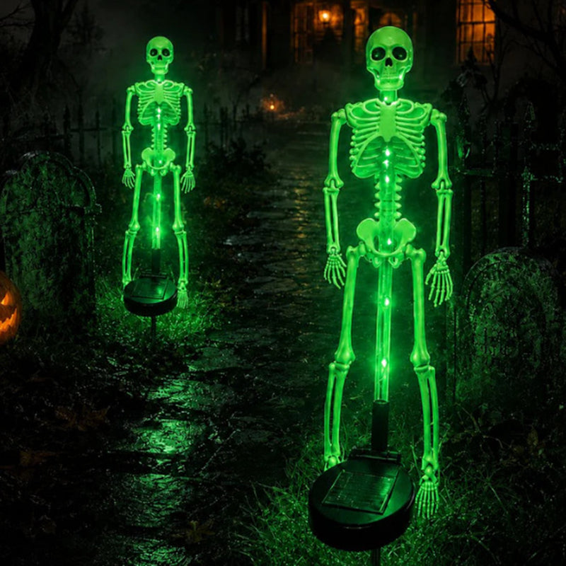 Halloween Skeleton Solar Stake Light Waterproof LED Outdoor Ground Skeleton Lamp Plastic Landscape Light for Yard, Garde