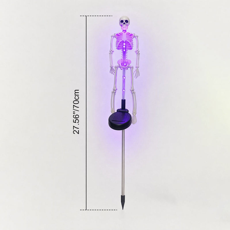 Halloween Skeleton Solar Stake Light Waterproof LED Outdoor Ground Skeleton Lamp Plastic Landscape Light for Yard, Garde