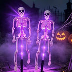 Halloween Skeleton Solar Stake Light Waterproof LED Outdoor Ground Skeleton Lamp Plastic Landscape Light for Yard, Garde