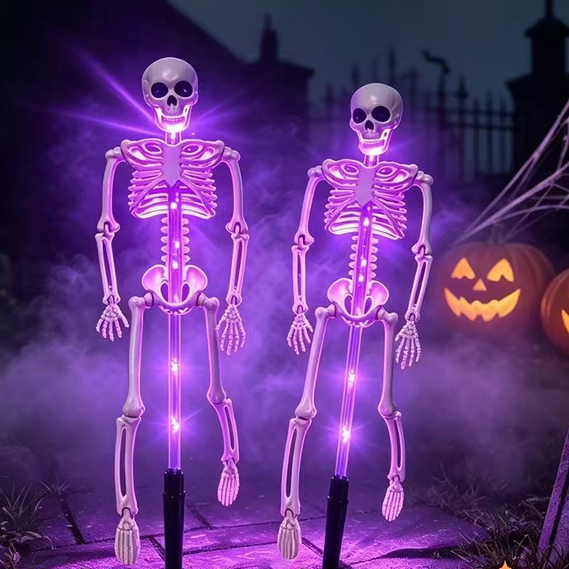 Halloween Skeleton Solar Stake Light Waterproof LED Outdoor Ground Skeleton Lamp Plastic Landscape Light for Yard, Garde
