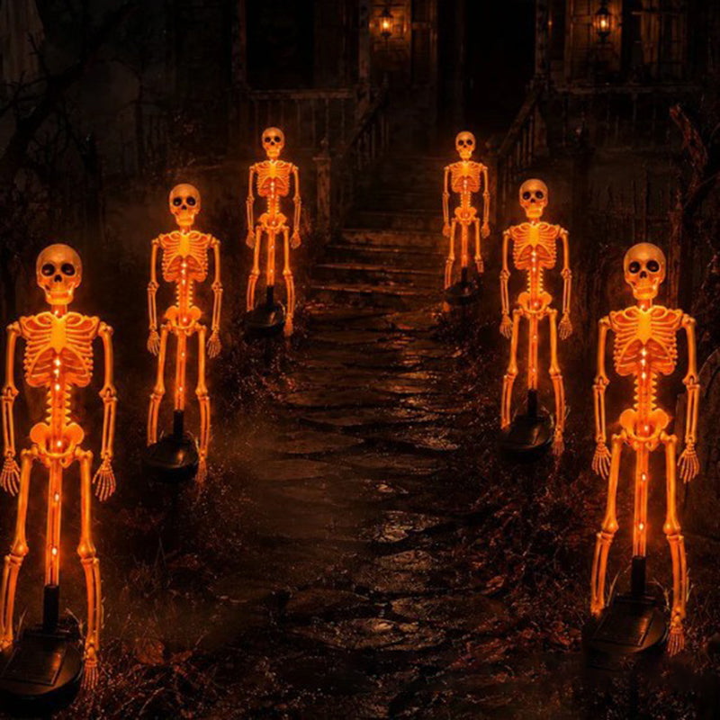 Halloween Skeleton Solar Stake Light Waterproof LED Outdoor Ground Skeleton Lamp Plastic Landscape Light for Yard, Garde
