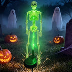 Halloween Skeleton Solar Stake Light Waterproof LED Outdoor Ground Skeleton Lamp Plastic Landscape Light for Yard, Garde