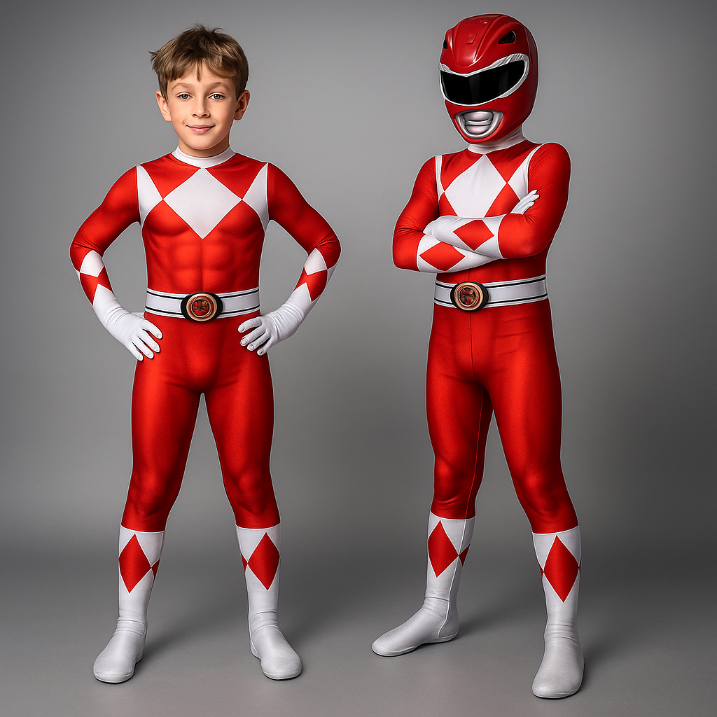 Halloween Superhero Costume for Kids – Stretchy Jumpsuit with Mask