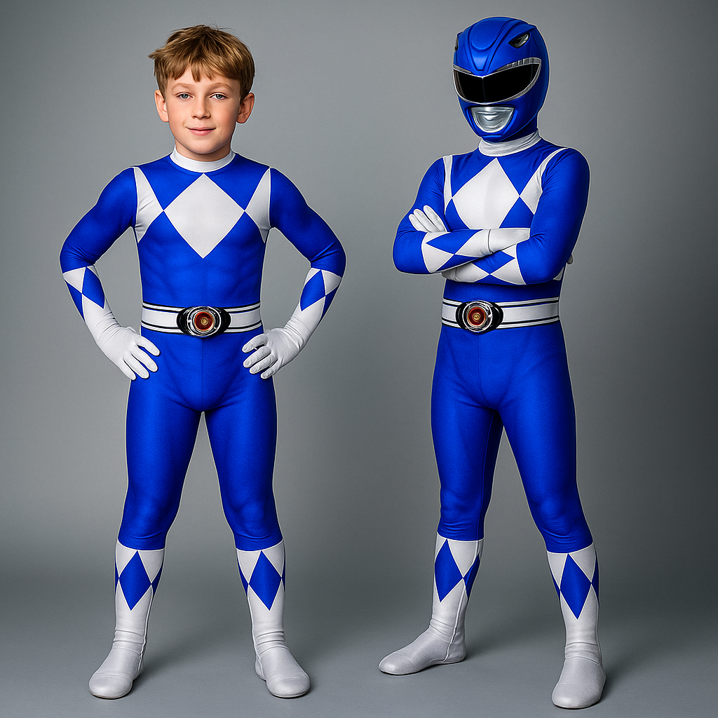 Halloween Superhero Costume for Kids – Stretchy Jumpsuit with Mask