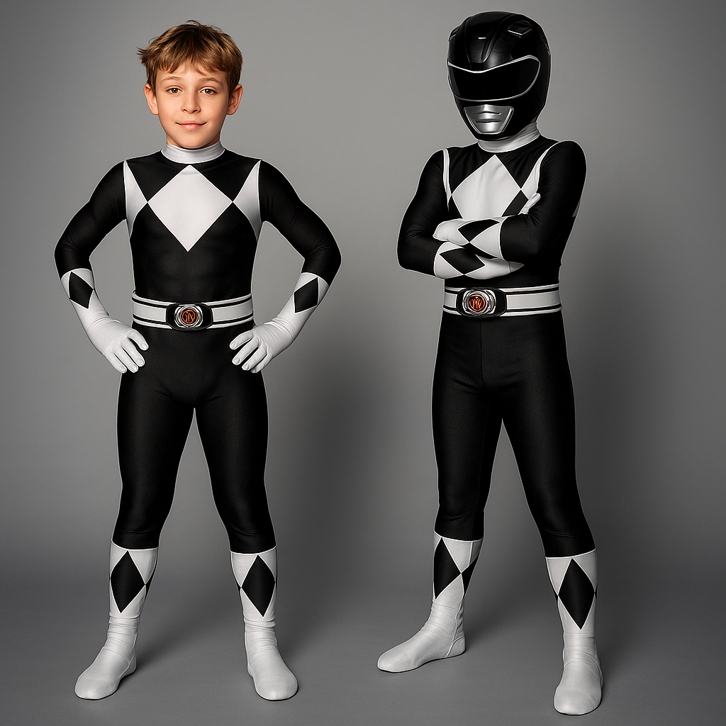 Halloween Superhero Costume for Kids – Stretchy Jumpsuit with Mask