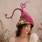 Halloween Witch Hat Felt with Curved Point and Fantasy Decorations