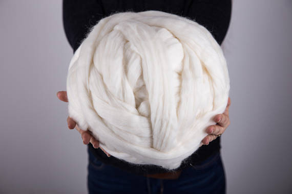Hand-knit chunky blanket