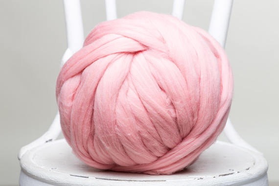 Hand-knit chunky blanket