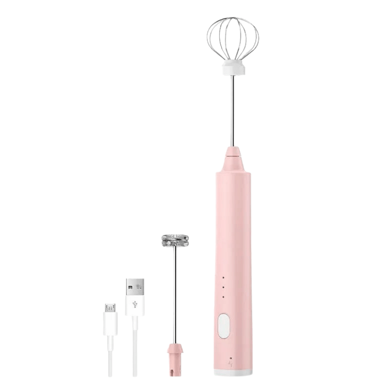 Hand Mixer | Stainless Steel Heads & USB Rechargeable | Detachable Grip