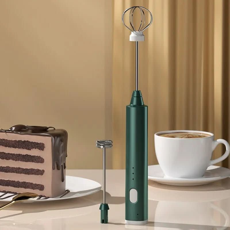 Hand Mixer | Stainless Steel Heads & USB Rechargeable | Detachable Grip