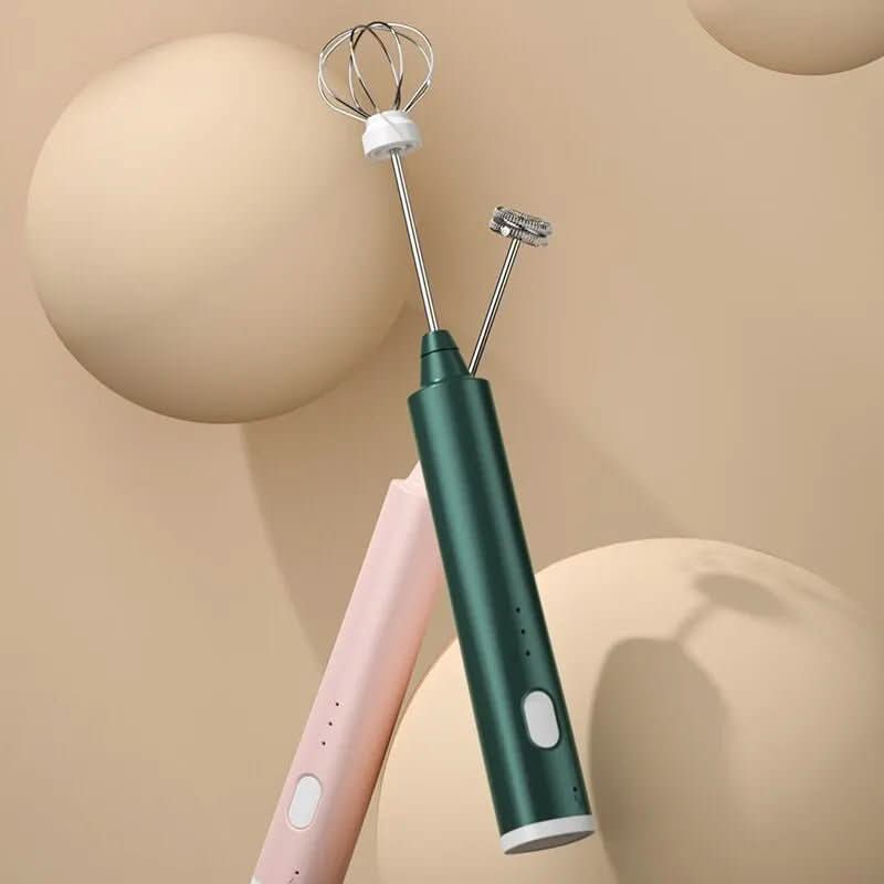 Hand Mixer | Stainless Steel Heads & USB Rechargeable | Detachable Grip
