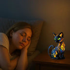 Handcrafted Cat Lamp with Glow – Ambient Lighting and Gift Idea