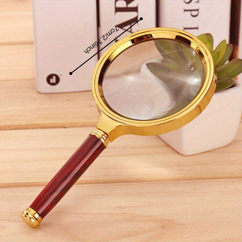 Handheld Magnifying Glass Metal Frame | 50x High-Definition Magnification | Ideal for Reading, Research & Hobby Use