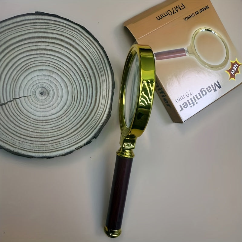 Handheld Magnifying Glass Metal Frame | 50x High-Definition Magnification | Ideal for Reading, Research & Hobby Use