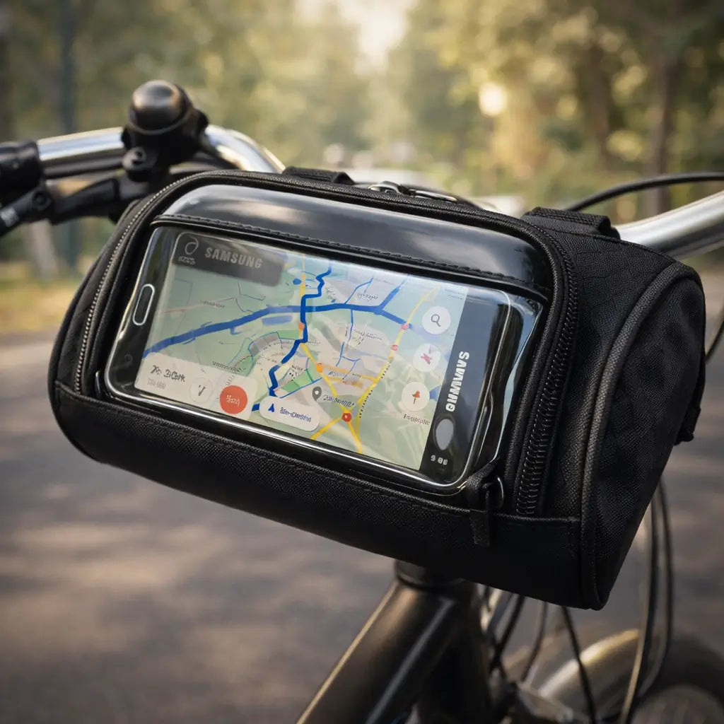 Handlebar bag for bike | Waterproof bike bag with touchscreen | Tourix