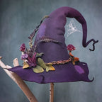 Handmade Merino Wool Felt Witch Hat — Adjustable Adult Halloween Costume